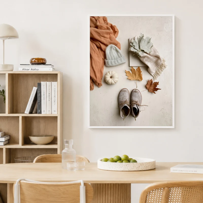 Herbstliches Flatlay Stillleben Poster