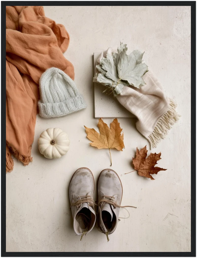 Herbstliches Flatlay Stillleben Poster