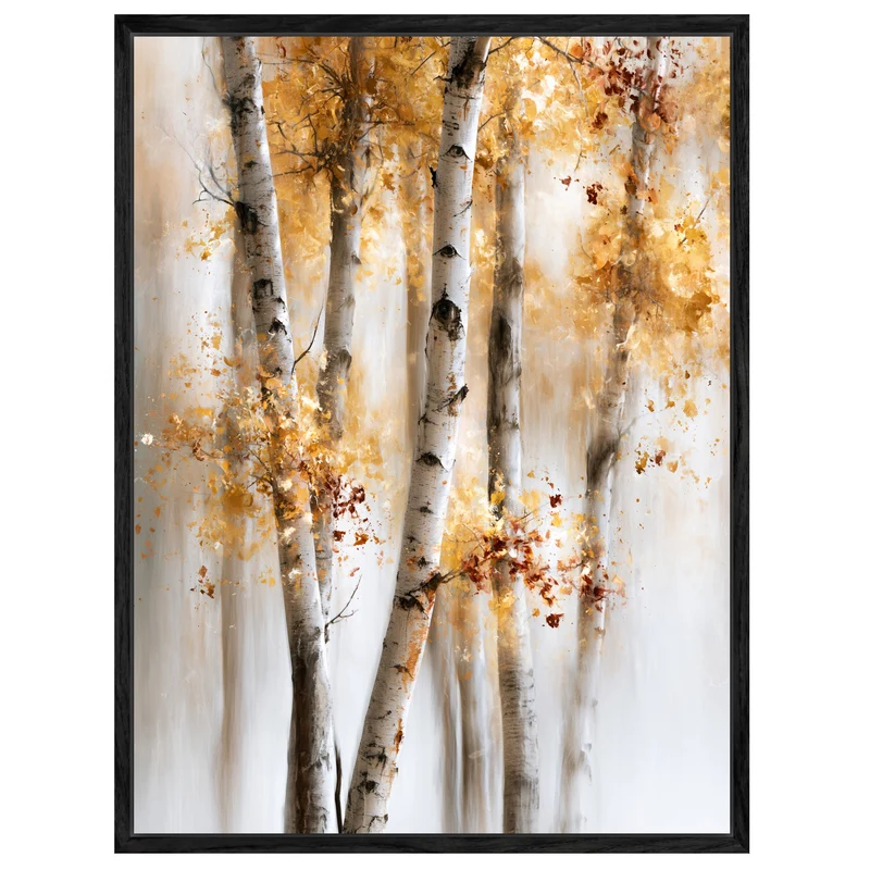 Birken im Herbstlicht Leinwand