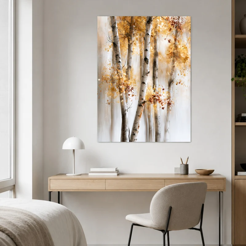 Birken im Herbstlicht Poster