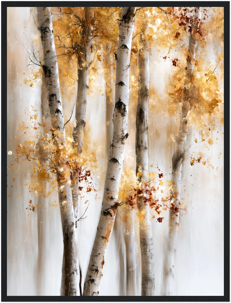 Birken im Herbstlicht Poster