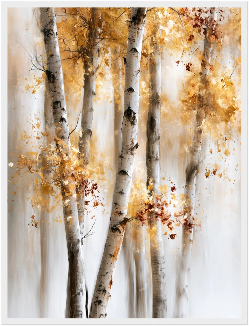 Birken im Herbstlicht Poster