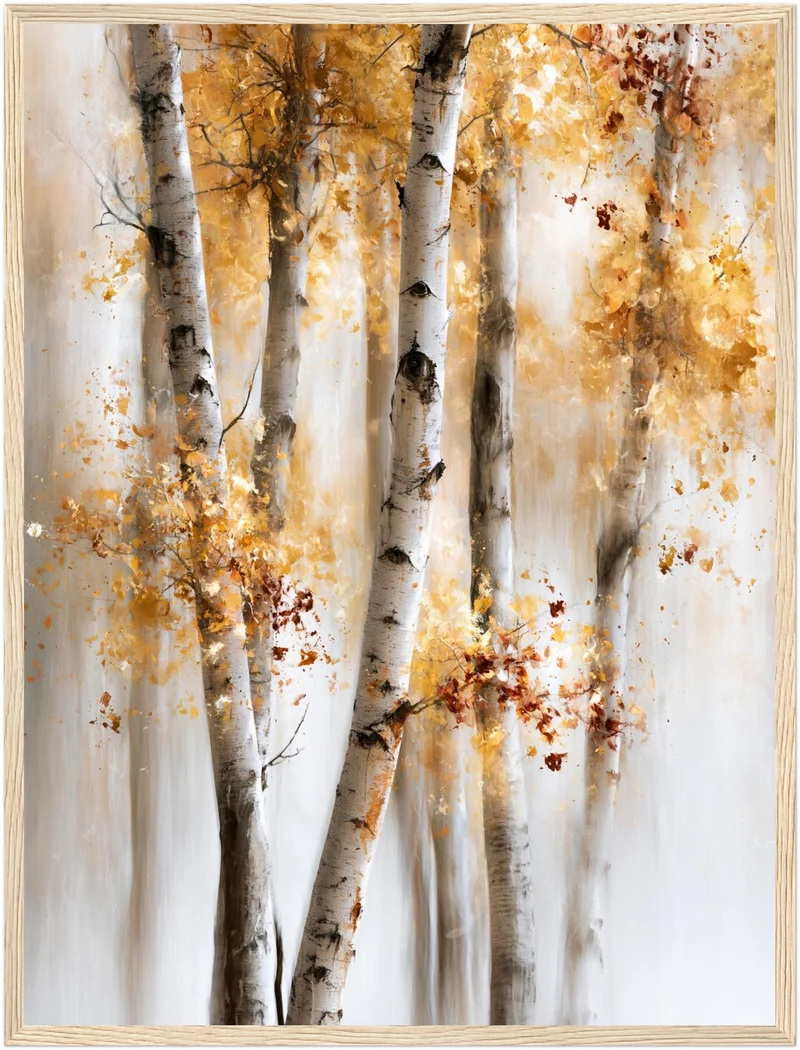Birken im Herbstlicht Poster