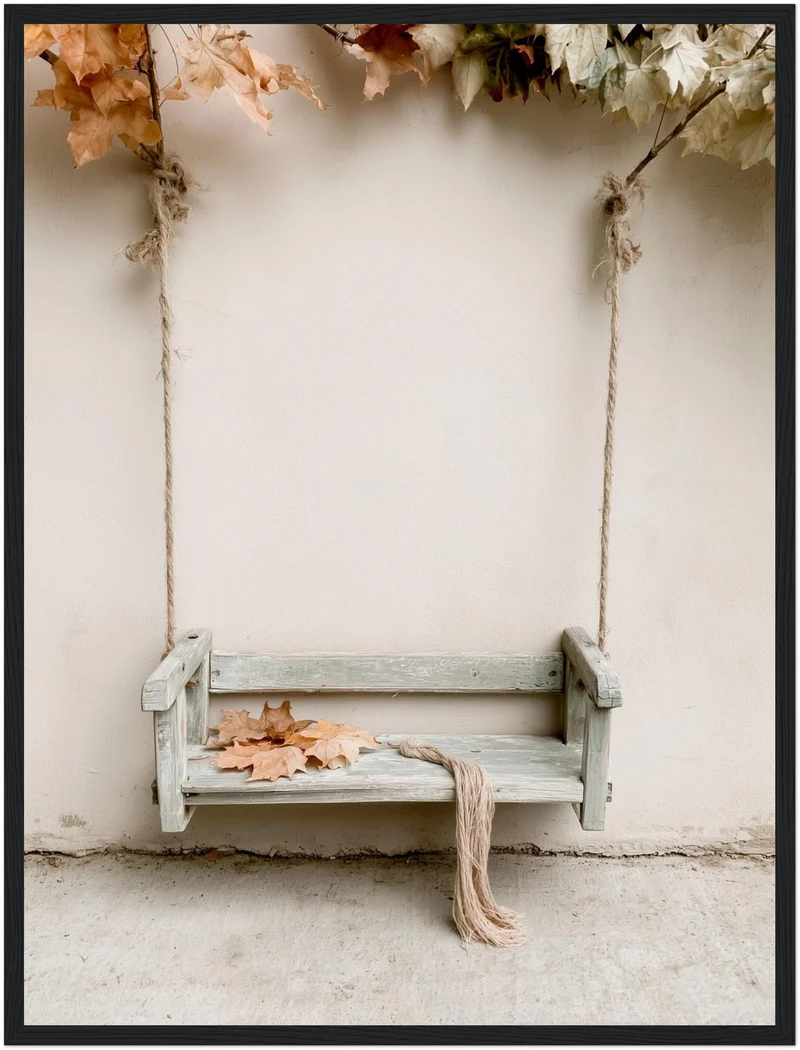 Herbstschaukel im Morgenlicht Poster