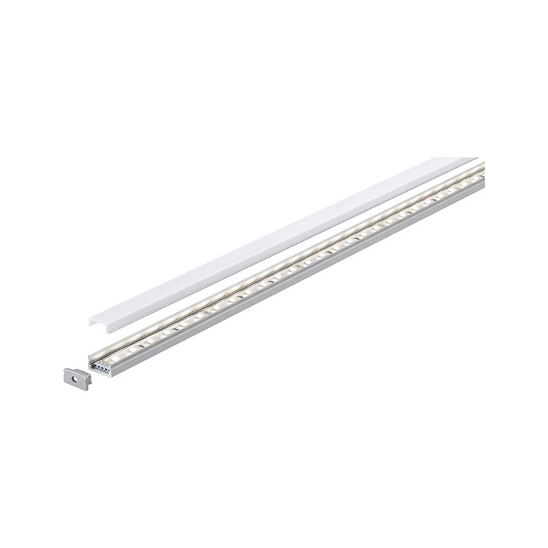 LED Strip Profil Base 1m Weißer Diffusor Alu, Satin