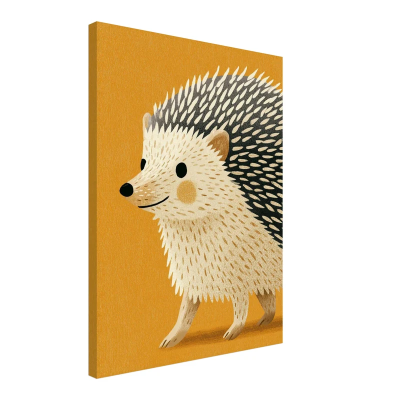 Kleiner Igel auf Goldgelb Leinwand