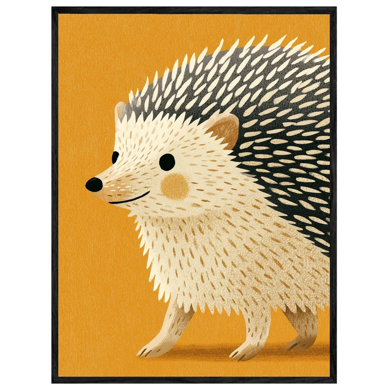 Kleiner Igel auf Goldgelb Leinwand