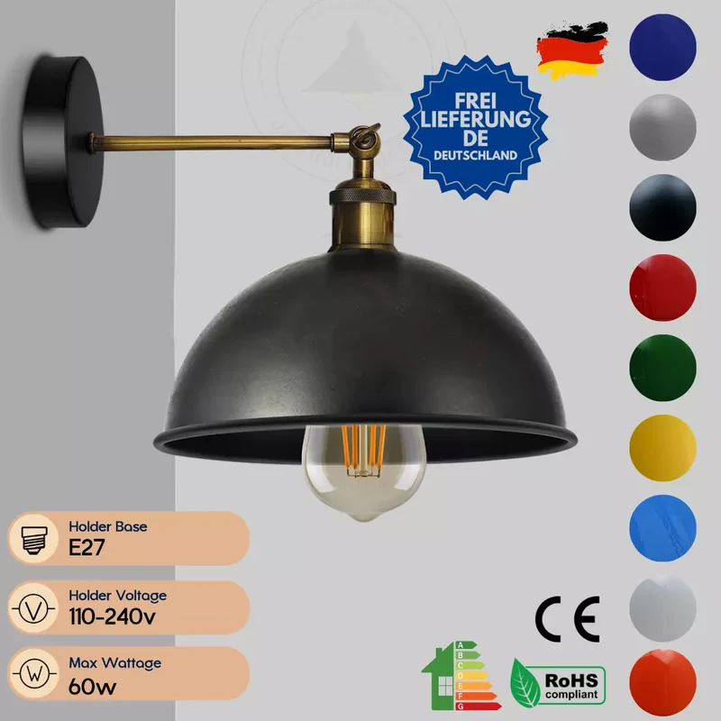 Wandleuchte Retro Wandstrahler Vintage Wandspot E27 verstellbare flur ~2090