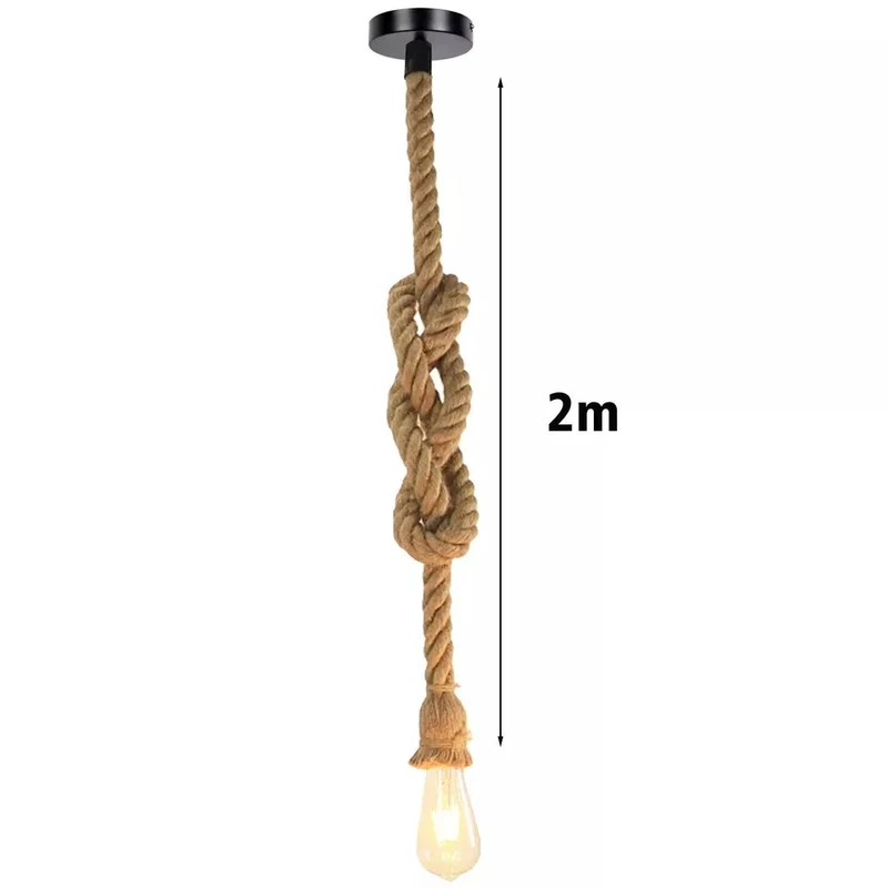 Knoten Hanfseil Pendelleuchte Einfaches Design | 1m & 2m ~2575
