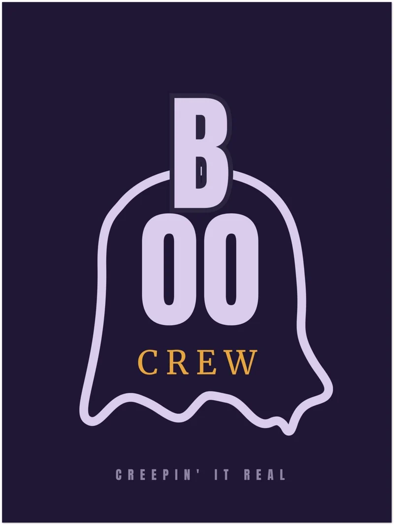 Boo Crew Ghost Spruch Leinwand