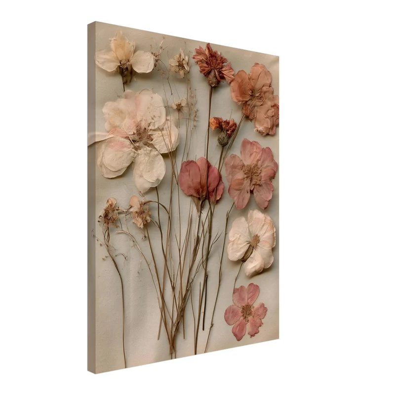 Getrocknete Blüten Vintage Leinwand