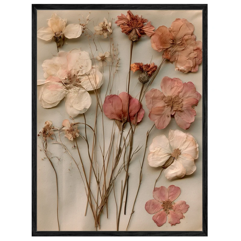 Getrocknete Blüten Vintage Leinwand