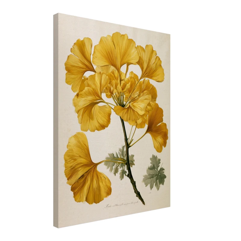 Goldene Ginkgo Botanik Leinwand