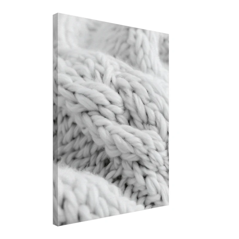 Strickmuster in weiß Leinwand