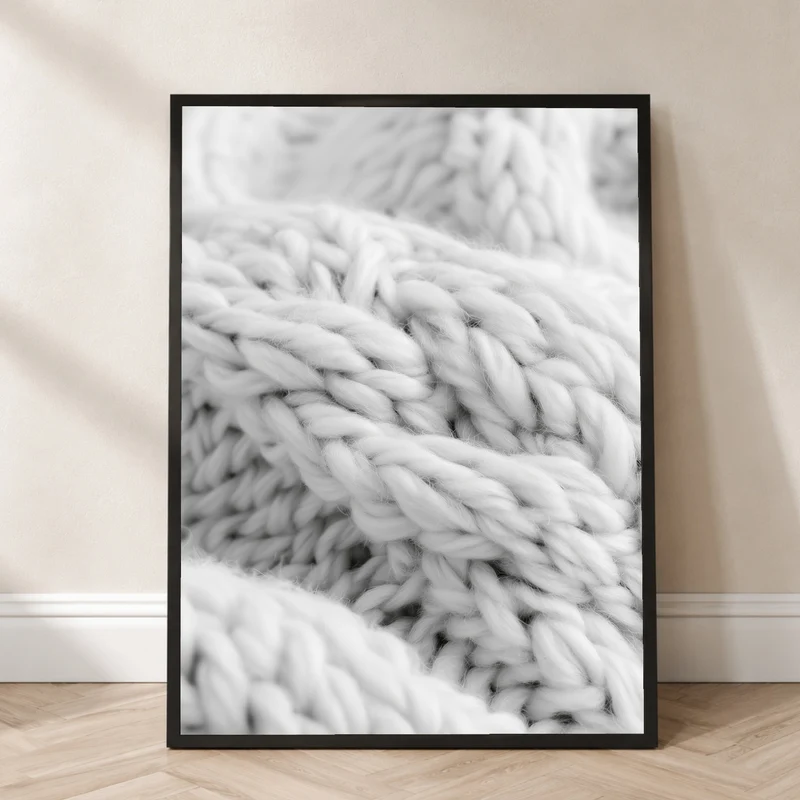 Strickmuster in weiß Poster