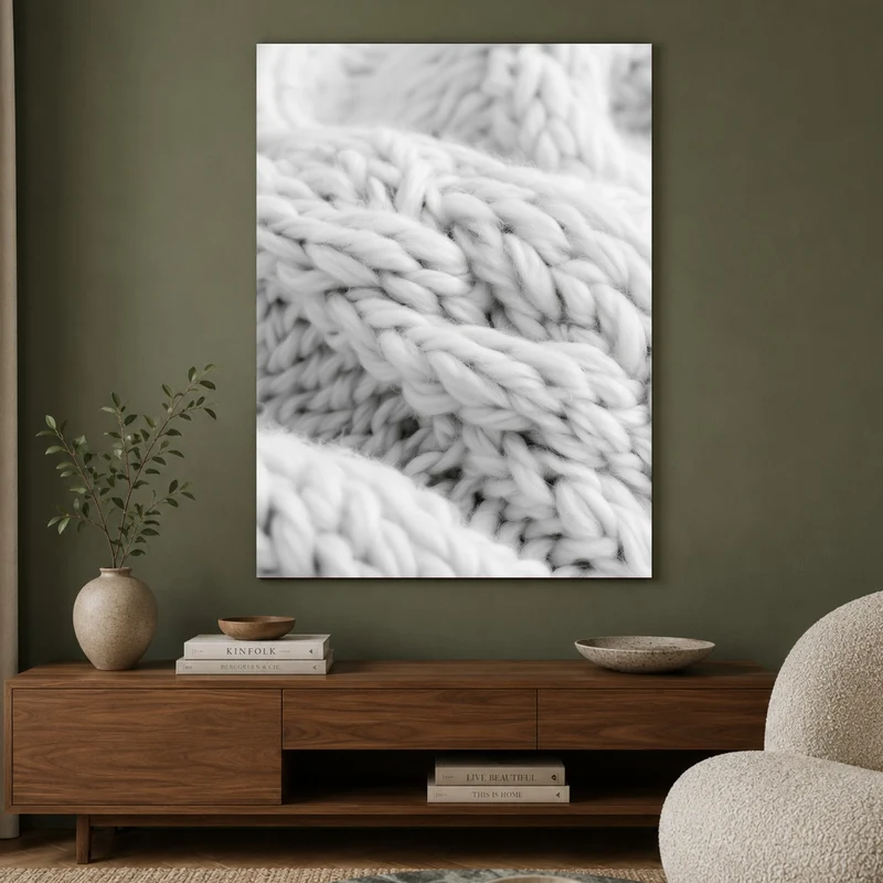 Strickmuster in weiß Poster