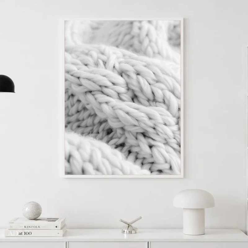 Strickmuster in weiß Poster