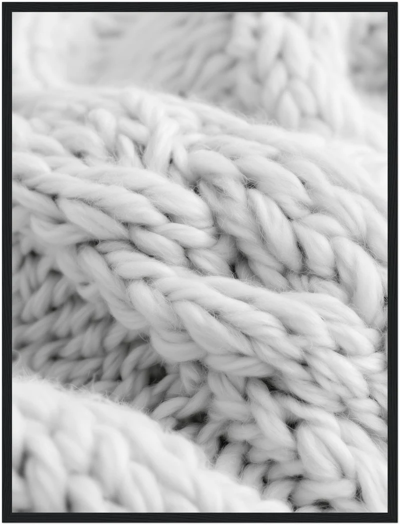 Strickmuster in weiß Poster
