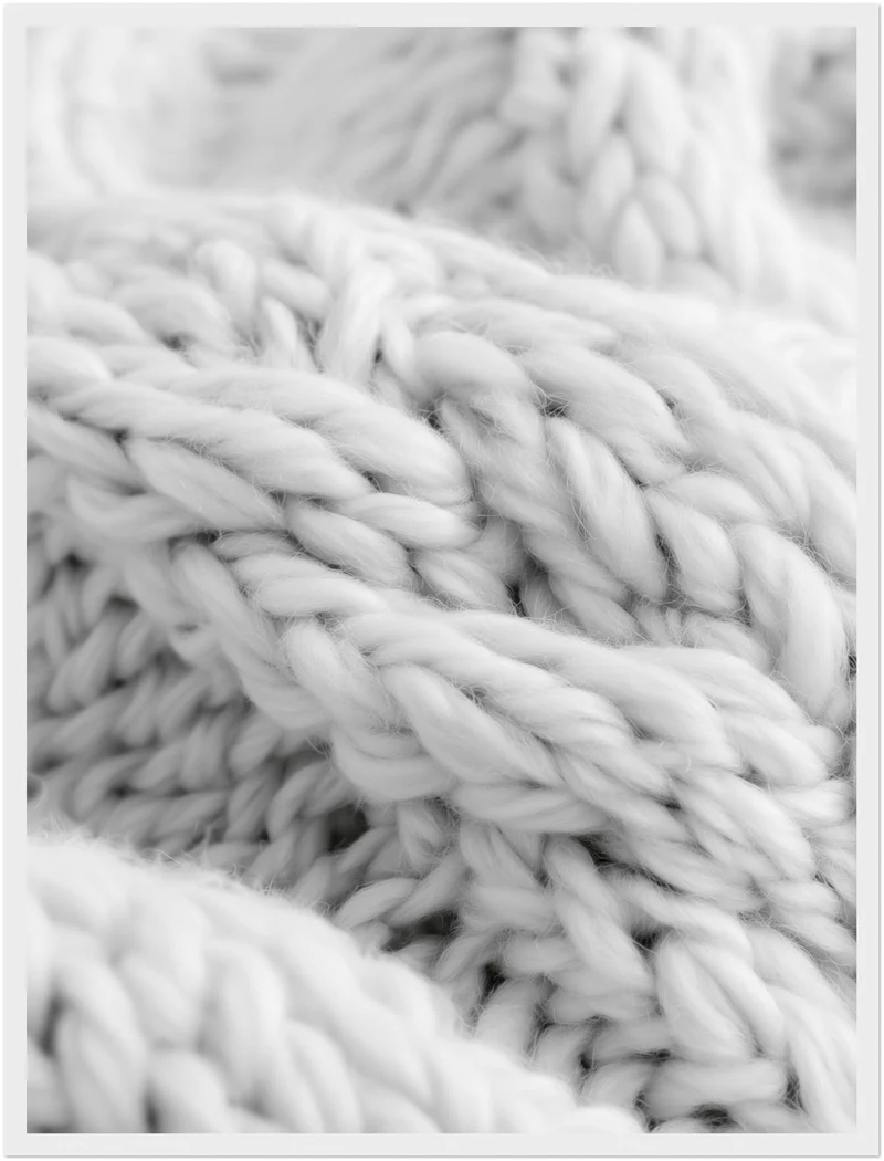 Strickmuster in weiß Poster