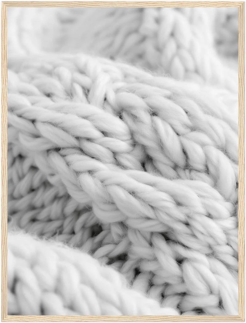 Strickmuster in weiß Poster