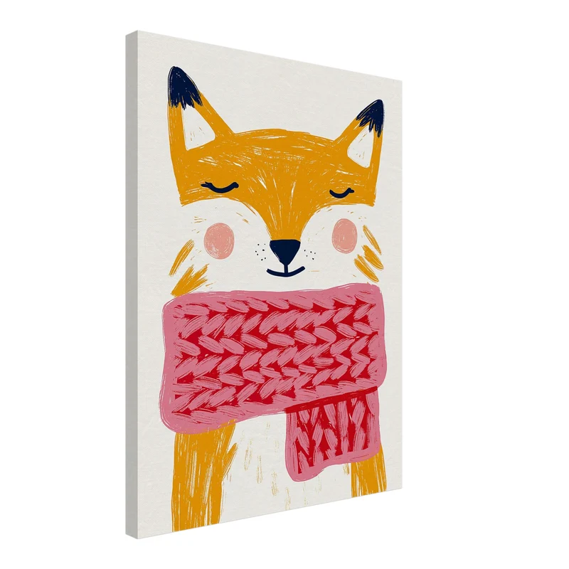 Fuchs mit rosa Schal Leinwand