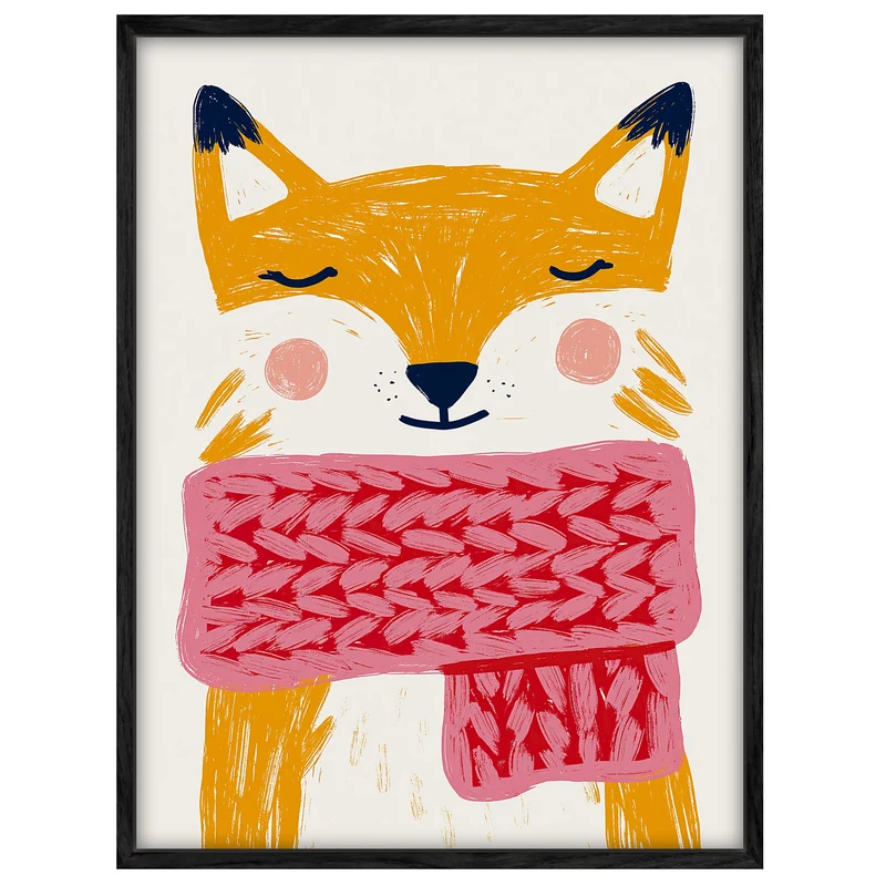 Fuchs mit rosa Schal Leinwand