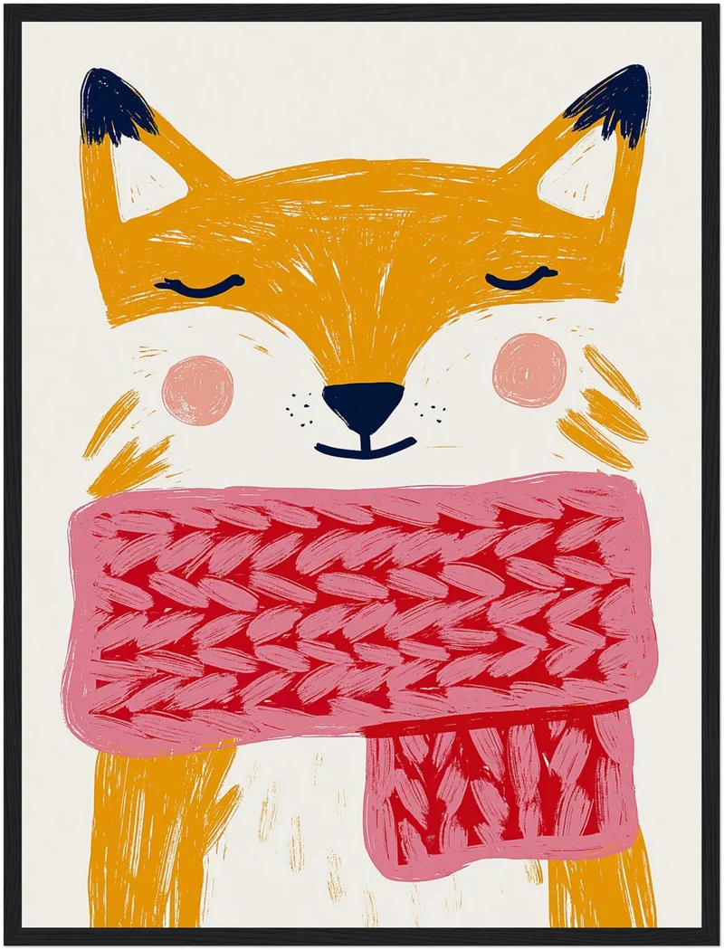 Fuchs mit rosa Schal Poster
