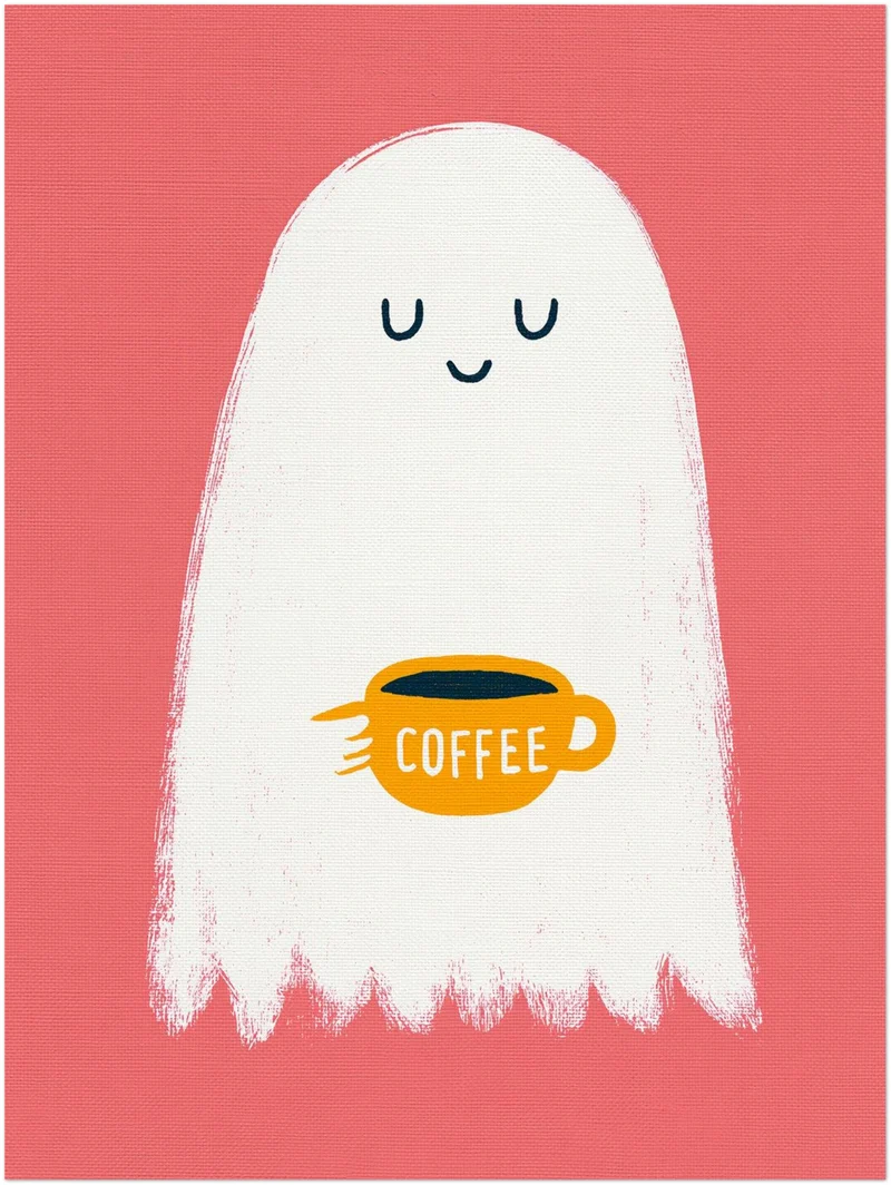 Geist mit Kaffeetasse Leinwand