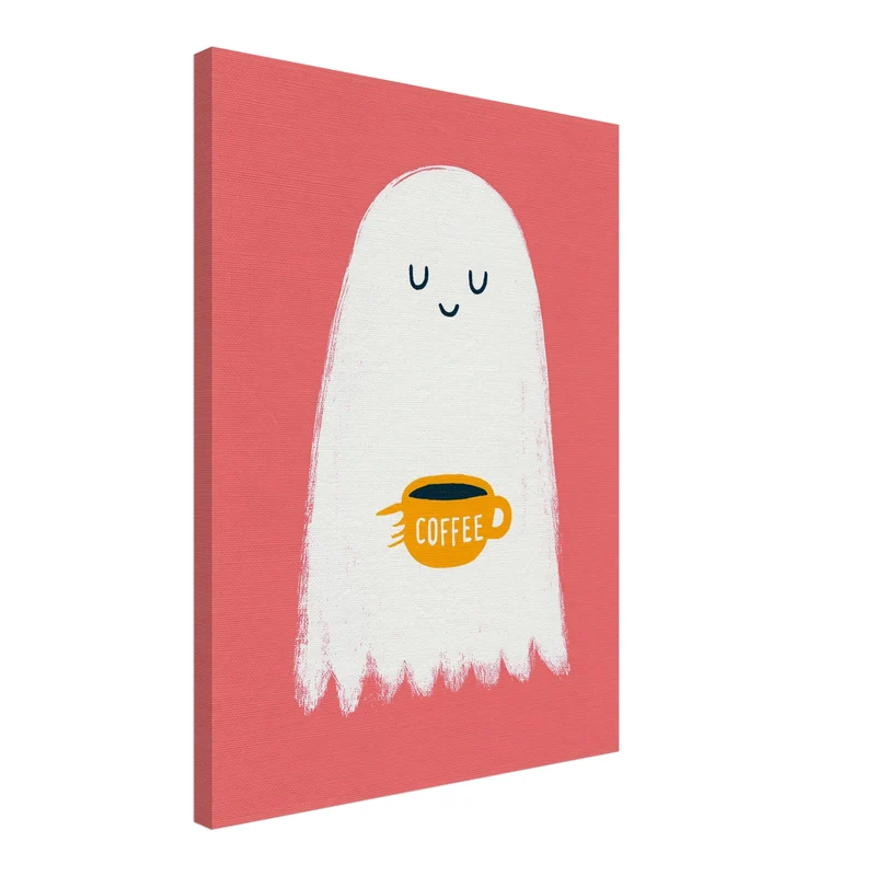 Geist mit Kaffeetasse Leinwand