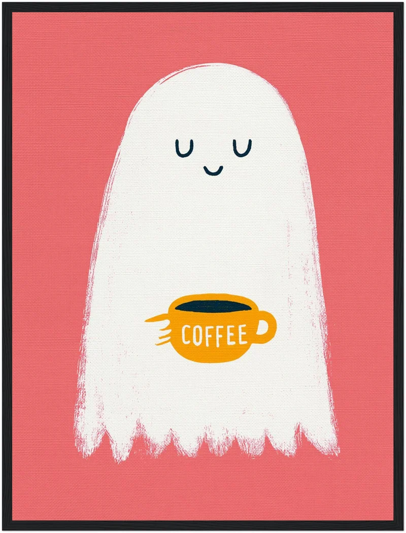 Geist mit Kaffeetasse Poster