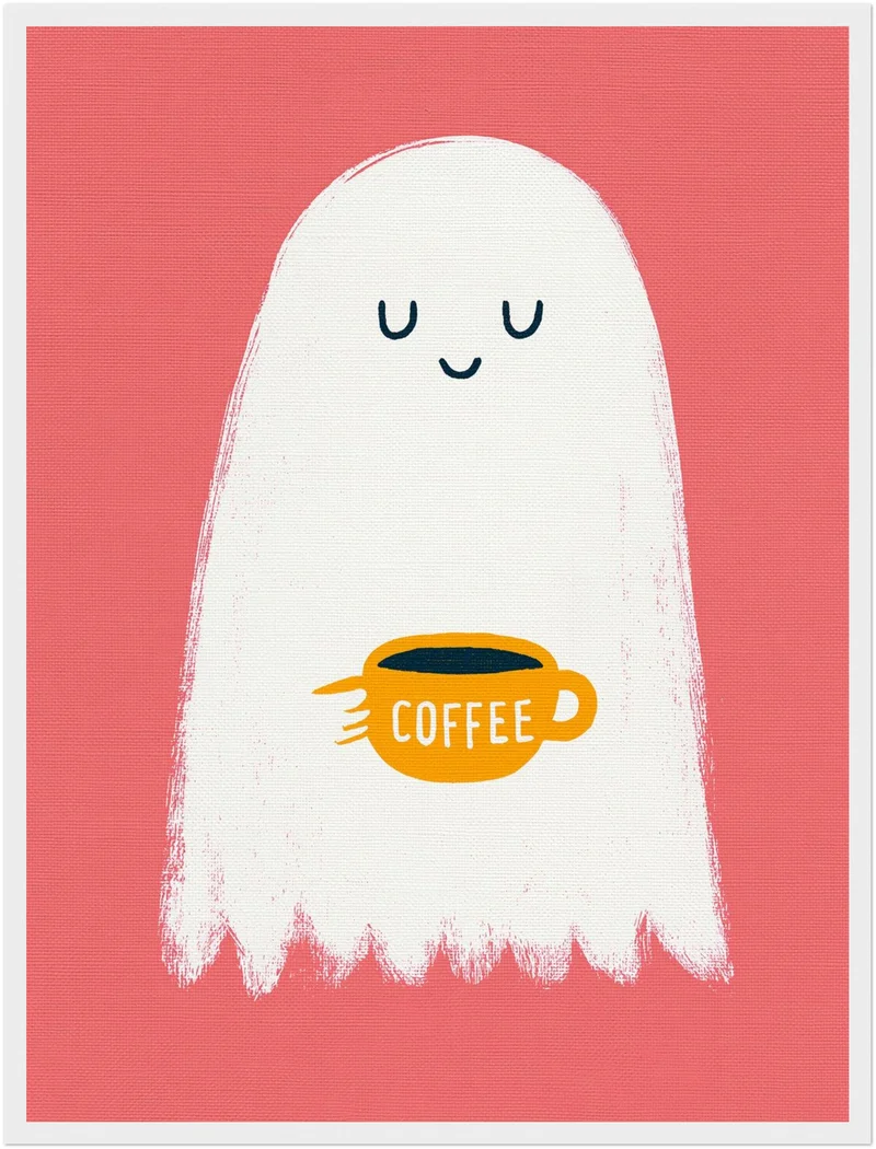 Geist mit Kaffeetasse Poster