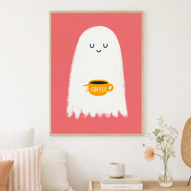 Geist mit Kaffeetasse Poster