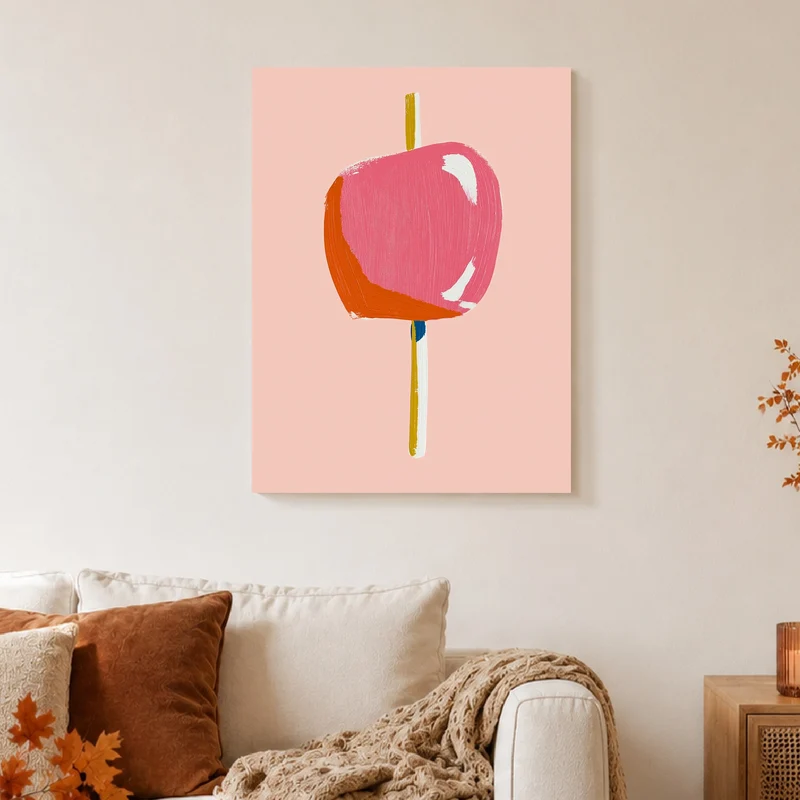 Rosa Lutscher auf Stiel Leinwand