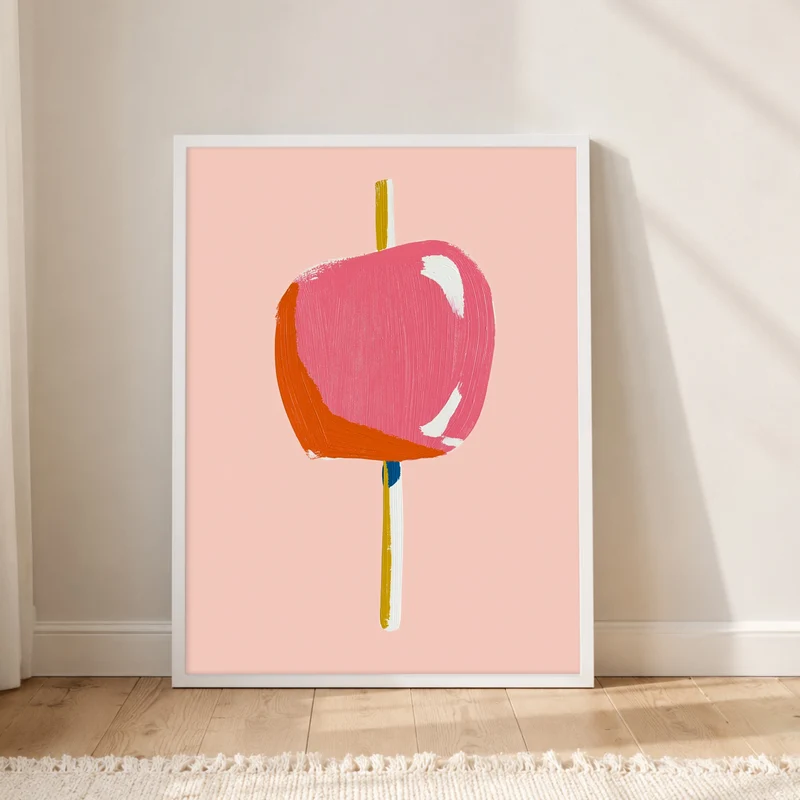 Rosa Lutscher auf Stiel Poster