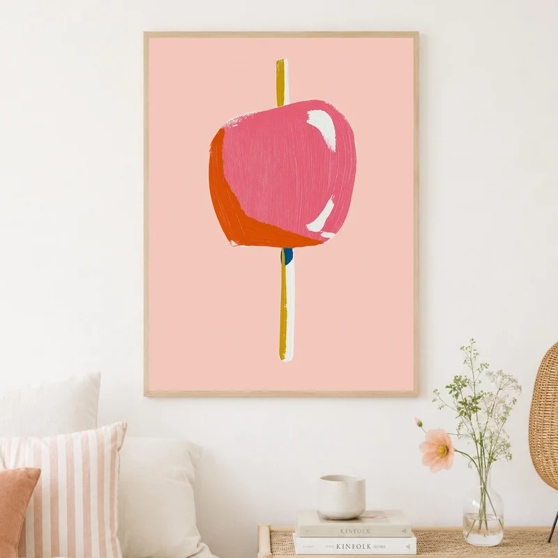 Rosa Lutscher auf Stiel Poster