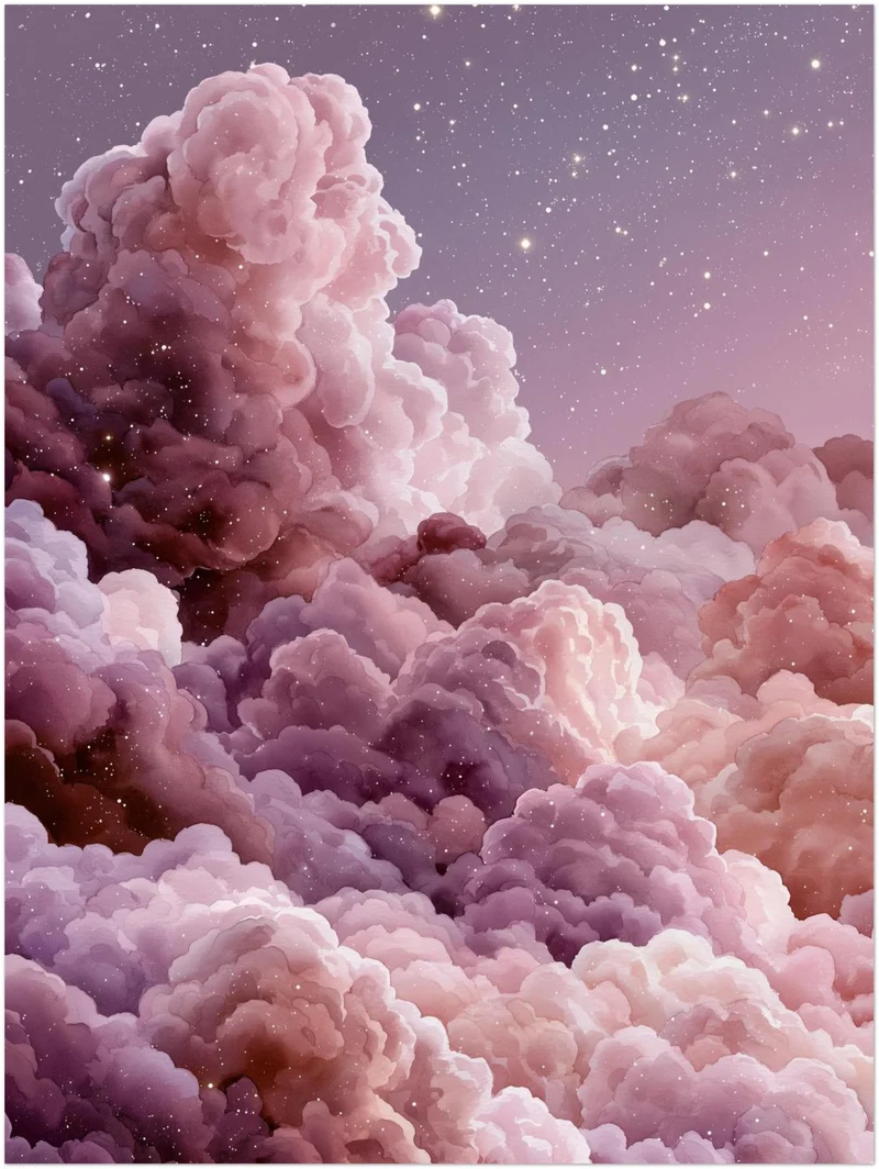 Magische Wolken im Sternenlicht Poster