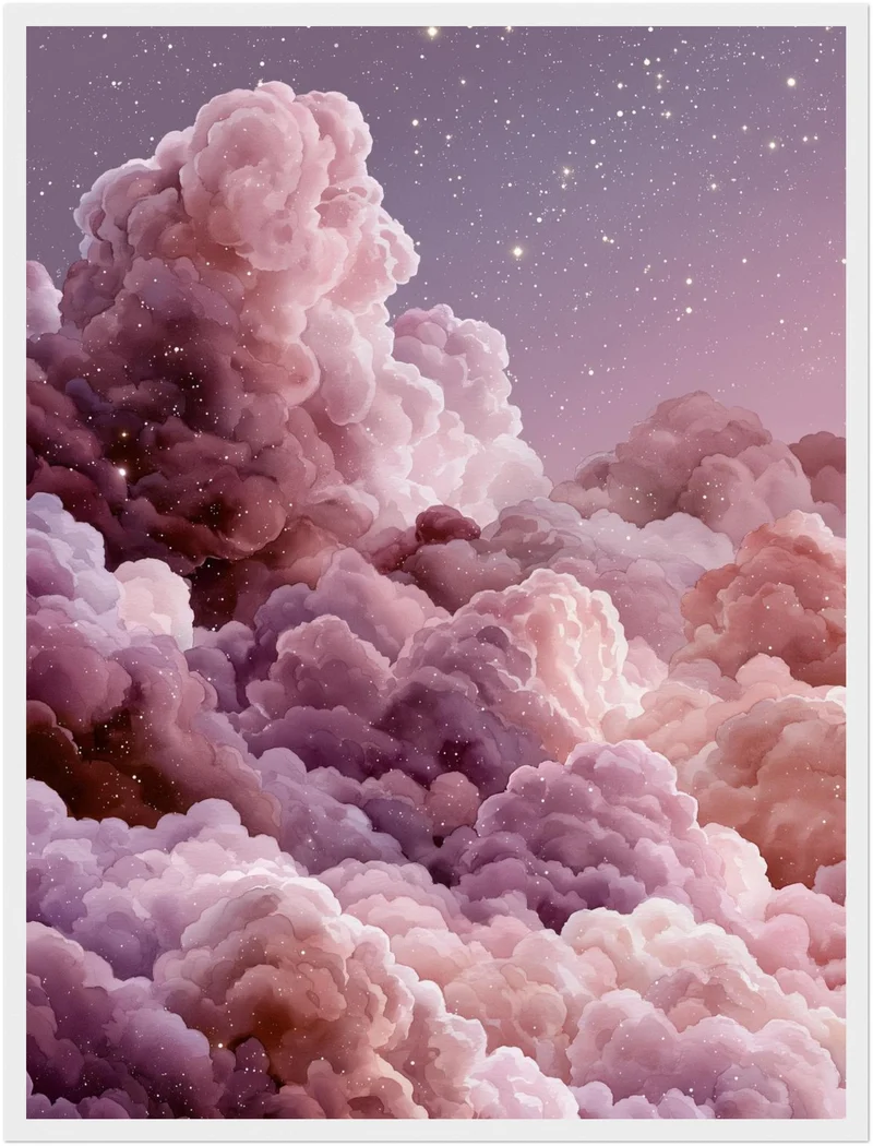 Magische Wolken im Sternenlicht Poster