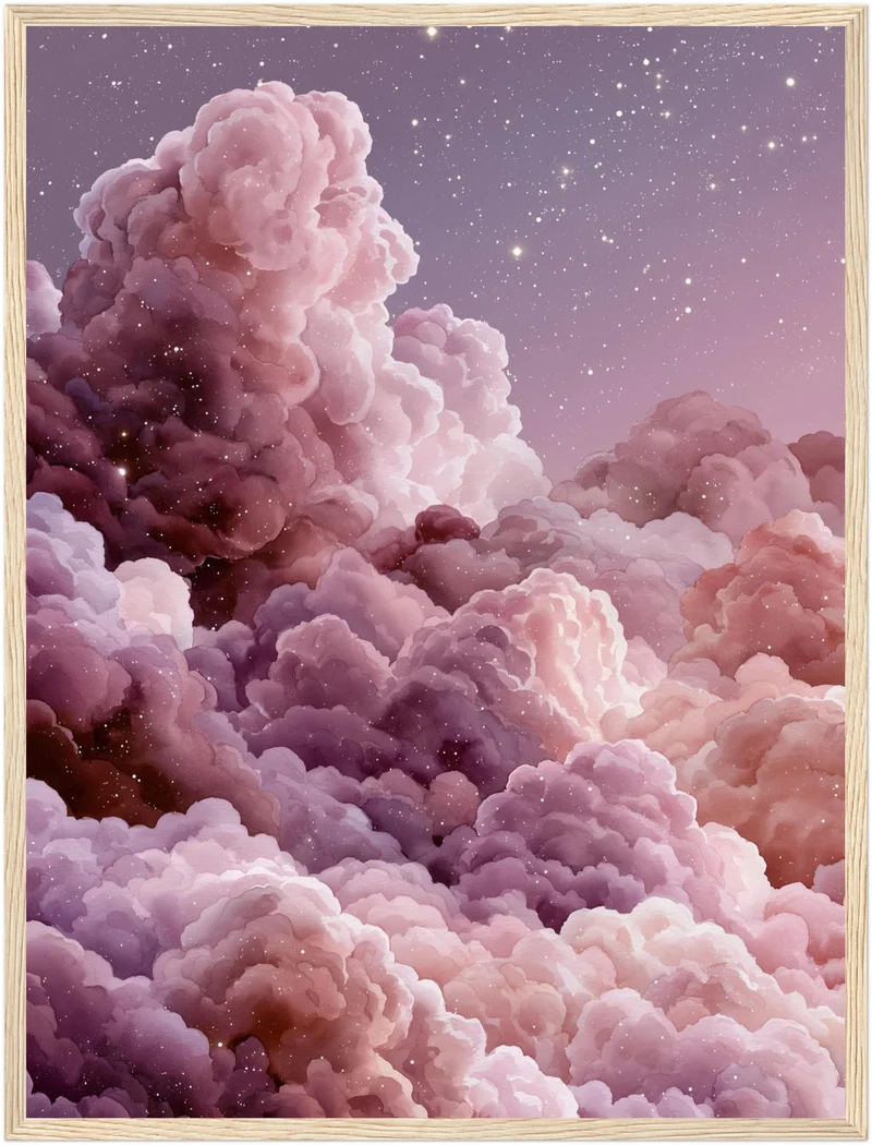 Magische Wolken im Sternenlicht Poster