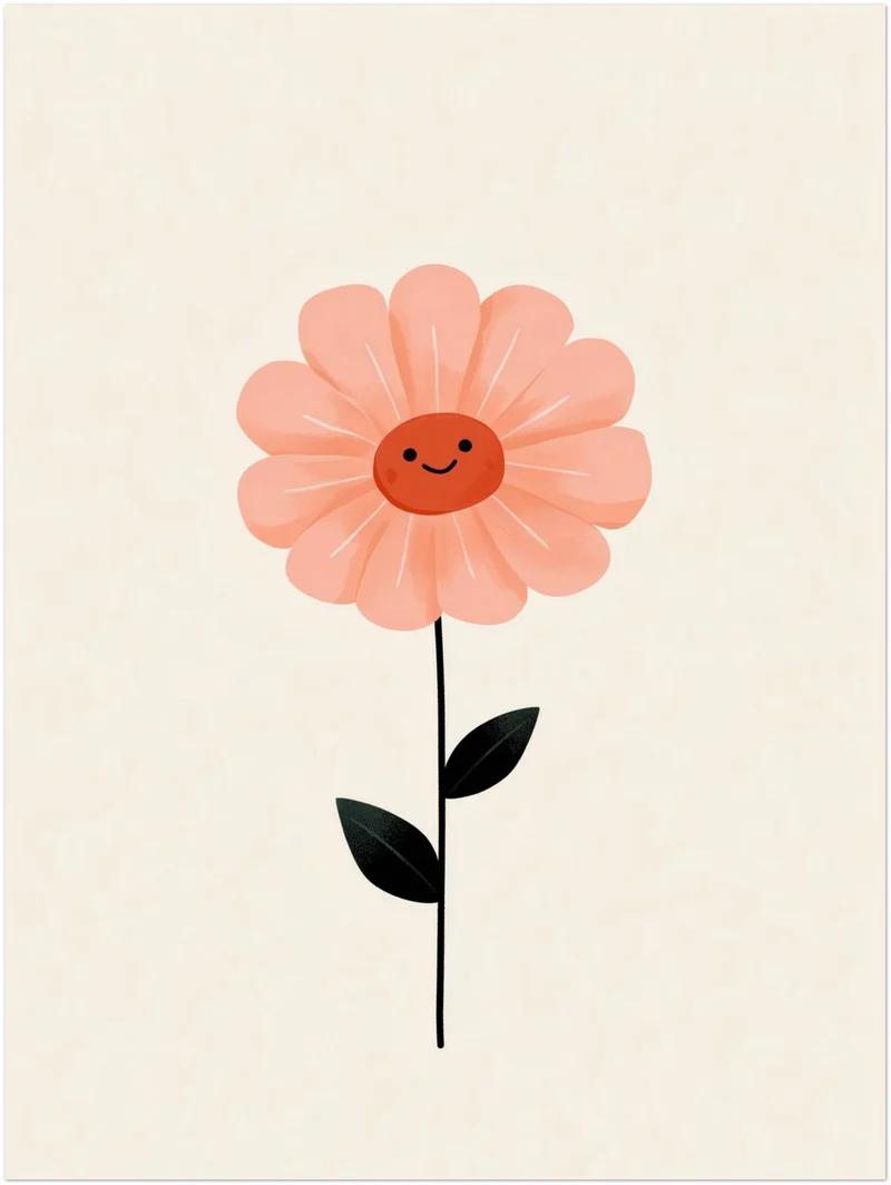 Lächelnde rosa Blume Leinwand
