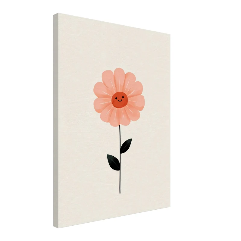Lächelnde rosa Blume Leinwand