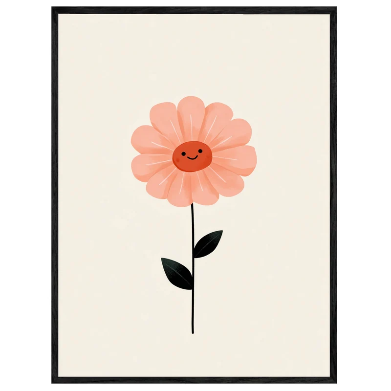 Lächelnde rosa Blume Leinwand