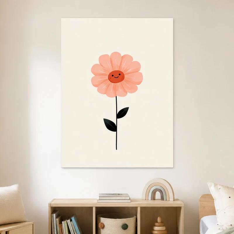 Lächelnde rosa Blume Poster