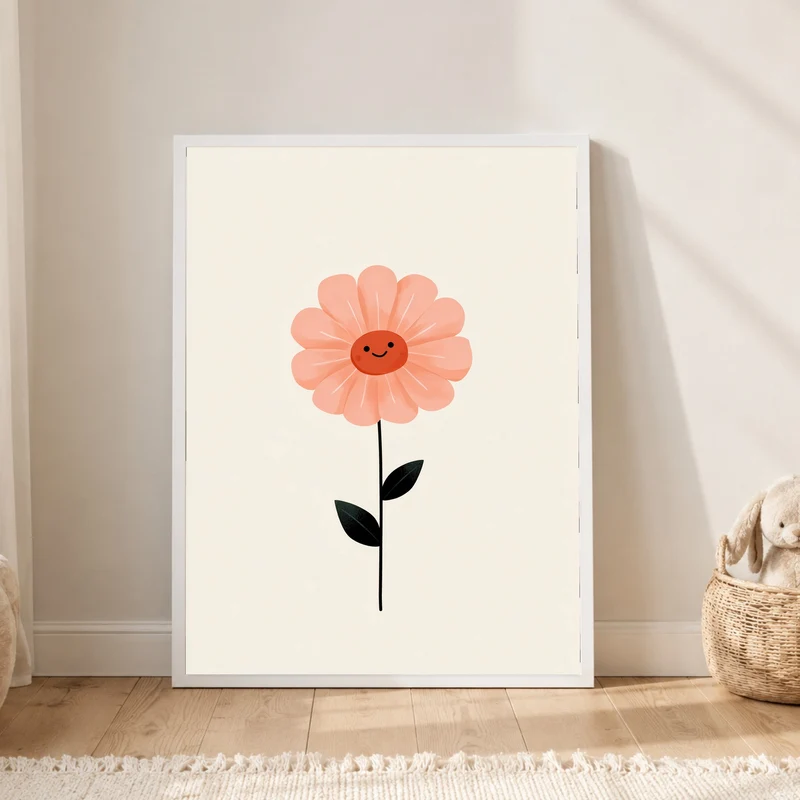 Lächelnde rosa Blume Poster