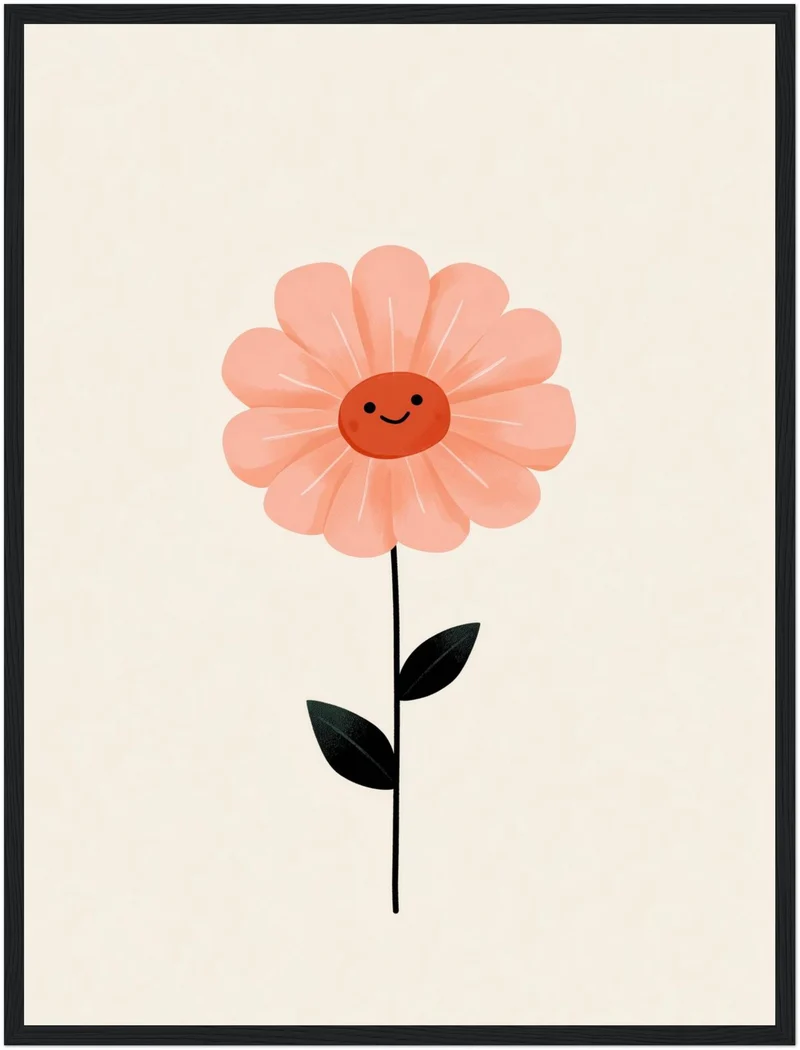Lächelnde rosa Blume Poster