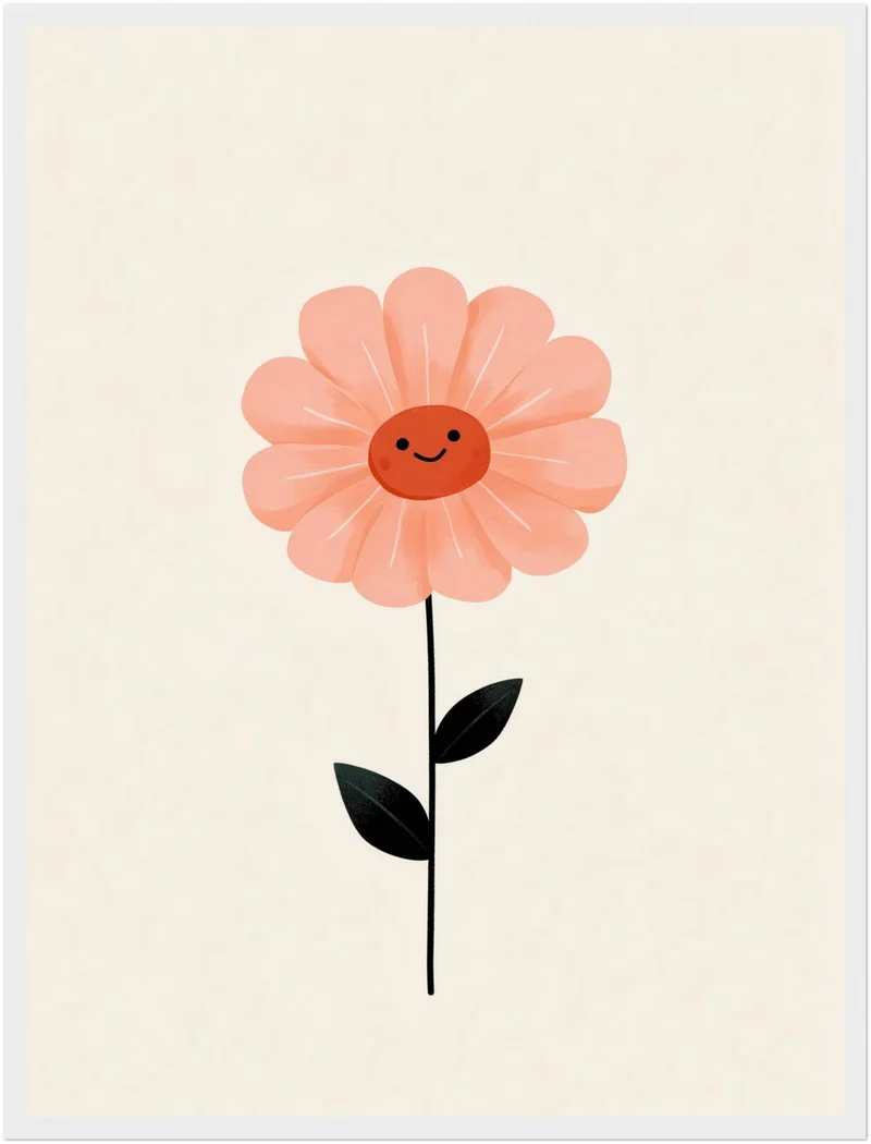 Lächelnde rosa Blume Poster
