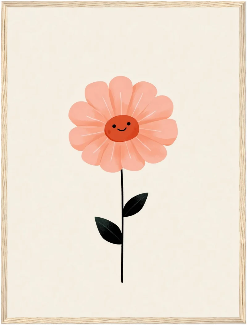 Lächelnde rosa Blume Poster