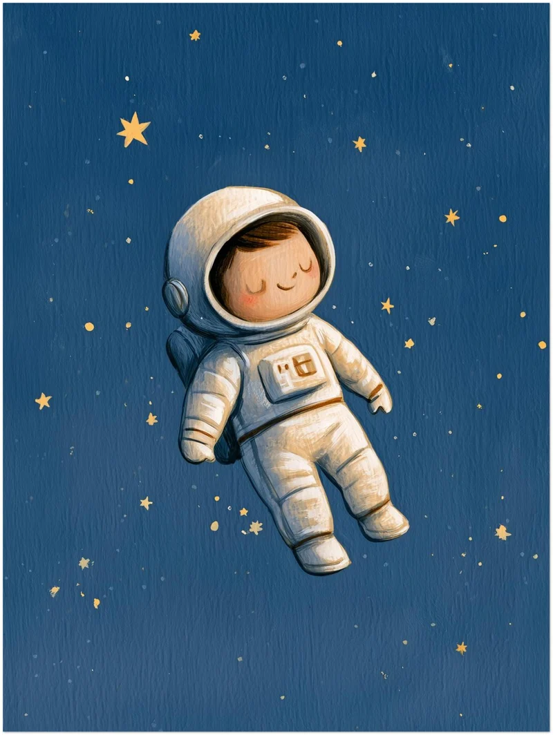 Schlafender Astronaut im Sternenmeer Poster