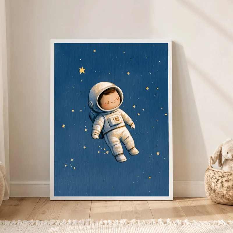 Schlafender Astronaut im Sternenmeer Poster
