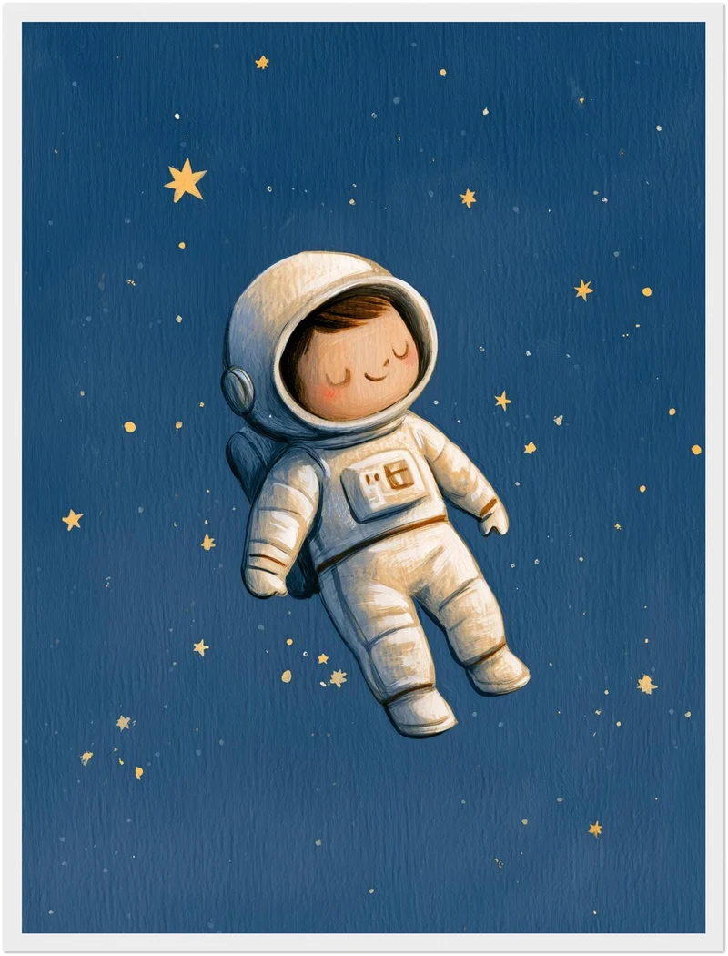 Schlafender Astronaut im Sternenmeer Poster