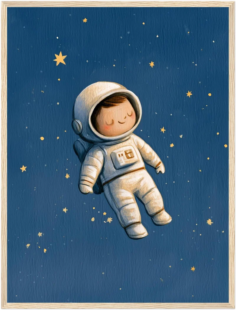 Schlafender Astronaut im Sternenmeer Poster